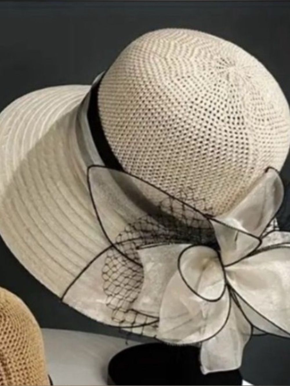 Elegant Wide Brim Church Hat Ladies Fedora Bow and Ribbon Accents